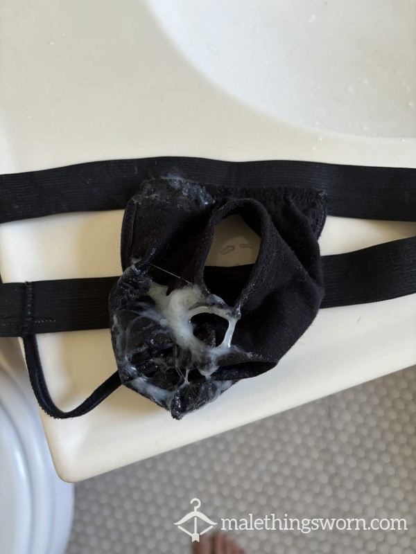 Open Front Thong Worn For Wanking