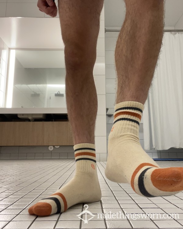 Orange And Black Stripe Gym Socks