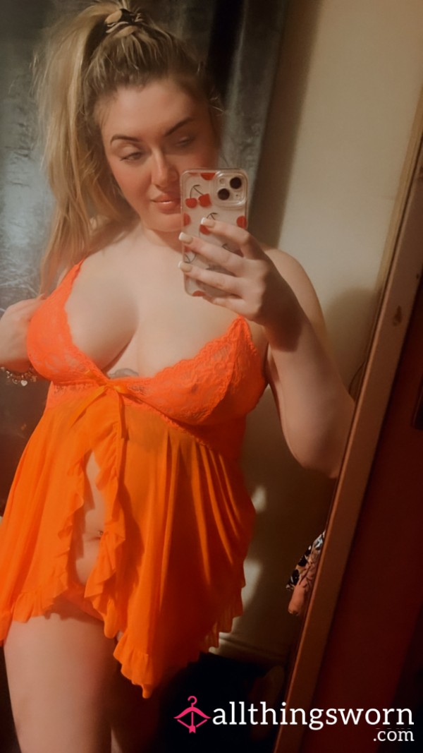 Orange Baby Doll & Matching Panties