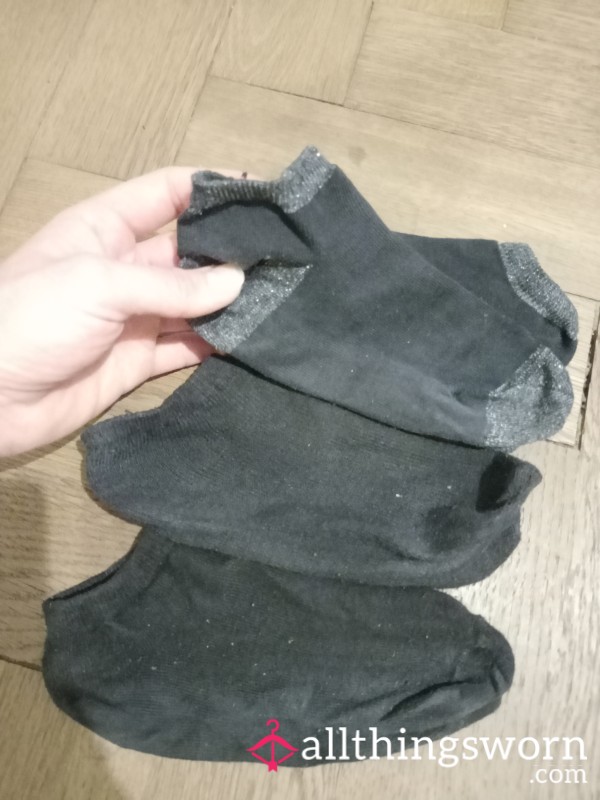 Socks, Black Silver, Cotton, Sweaty And Nice Smell From The Gym