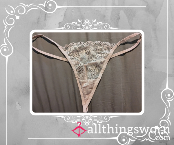 Pale Pink Lace Thong