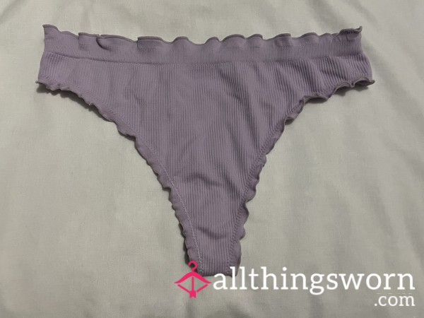 Pastel Purple Frilly High Waisted Thongs