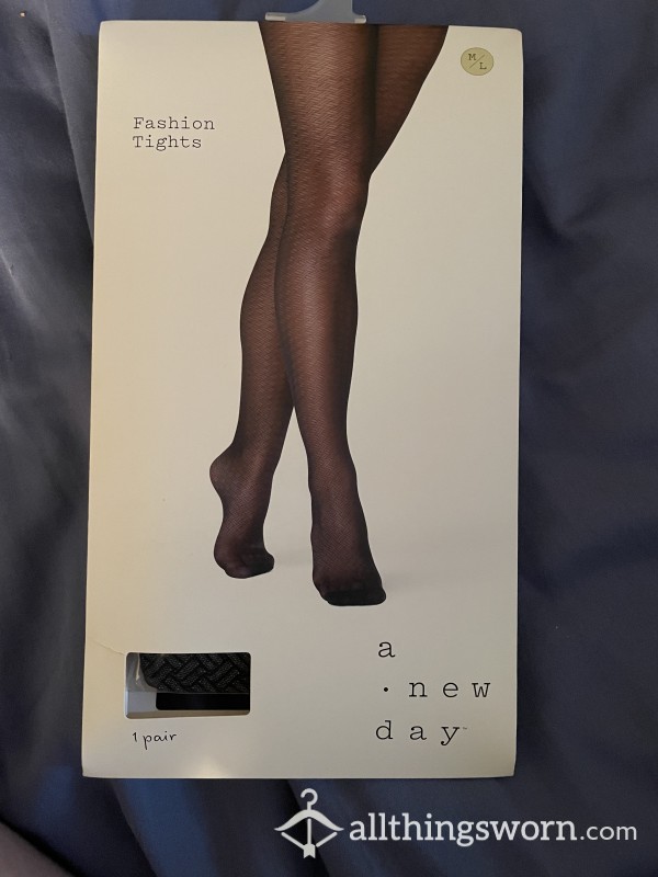 Patterned Black Pantyhose