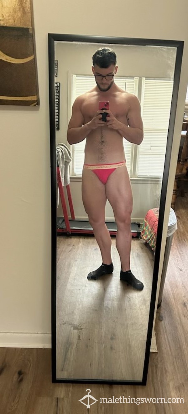 (sold) Pink Calvin Klein Jock Strap. Extremely Musky And Worn Out From Workouts.