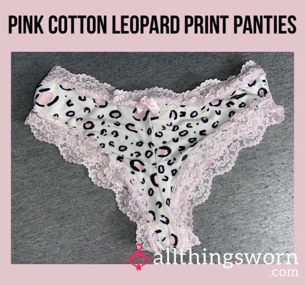 Pink Cotton Leopard Print Panties✨