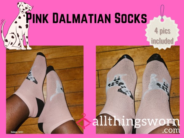 Pink Dalmatian Ankle Socks W/ 4 Pics And Shipping Included!