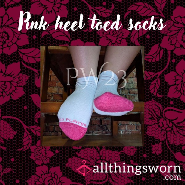 Pink Heel Toed Ankle Socks