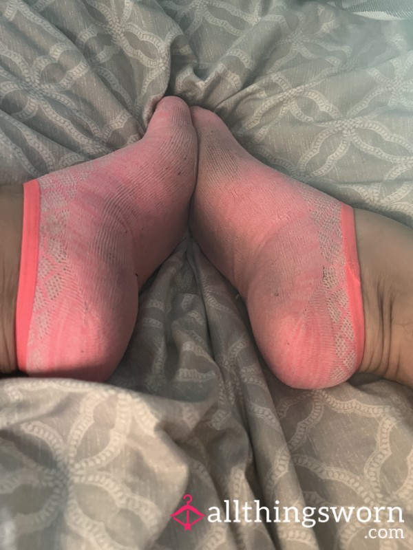 Pink No Show Socks