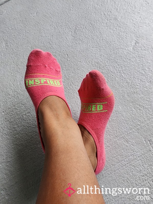 Pink No Show Socks