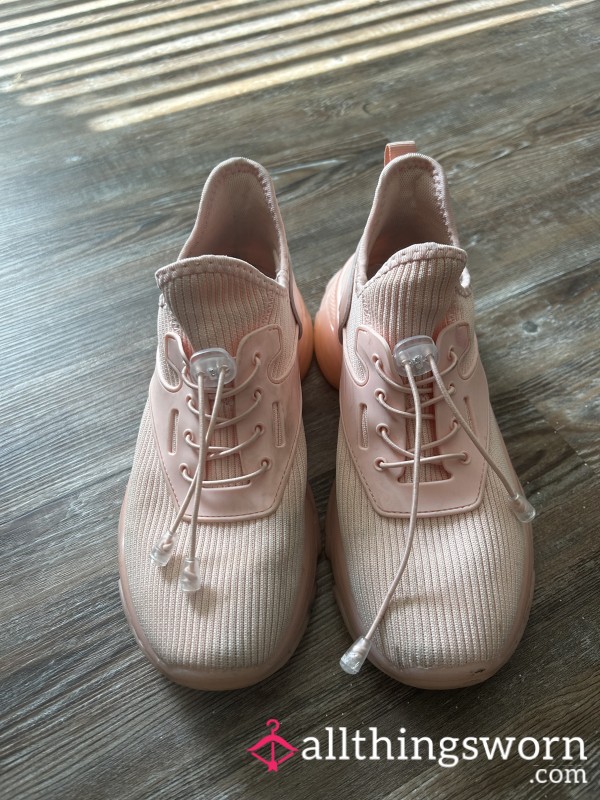 Pink Stained Tennis Shoes