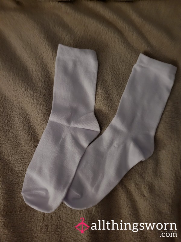 Plain White Ankle Socks