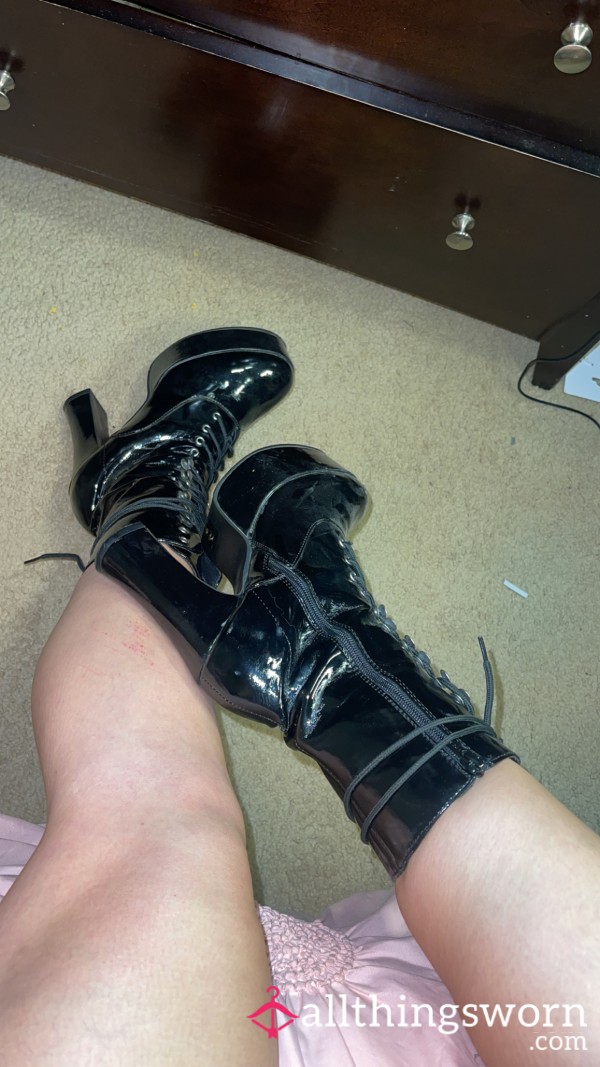 Pleather High Heel Boots