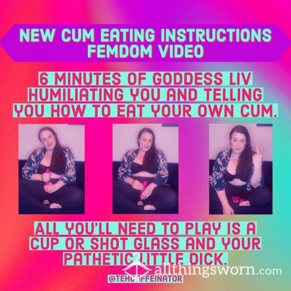 Price Drop PREMADE C*m EATING INSTRUCTIONS VIDEO - 6 MINUTES CEI JOI DOMME FEMDOM