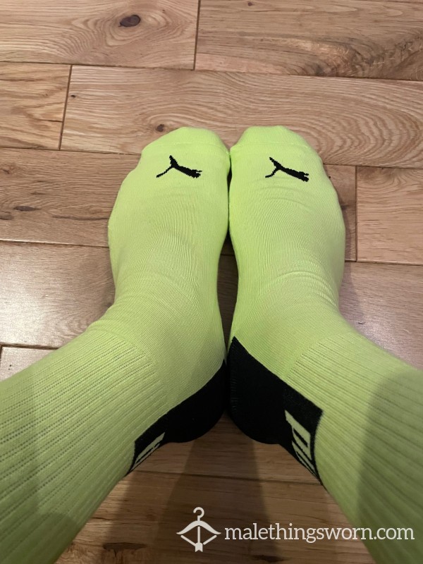 Puma Neon Green Crew Sports Socks, You Want To Sniff?