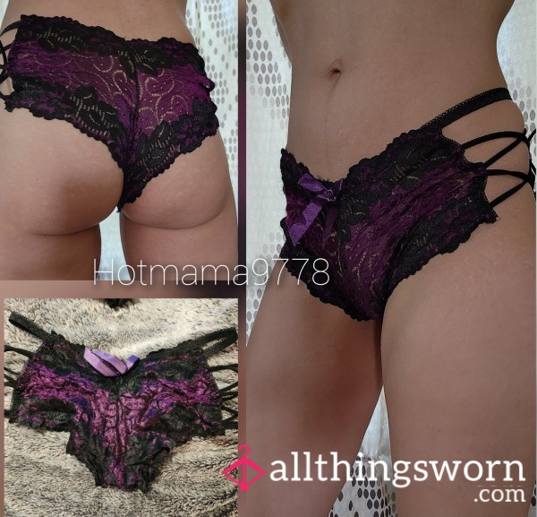 Purple Black Lace Cheeky