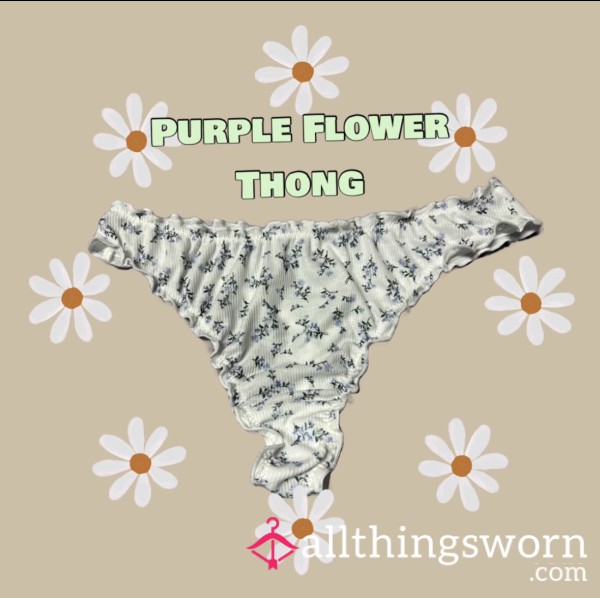 Purple Flower Thong