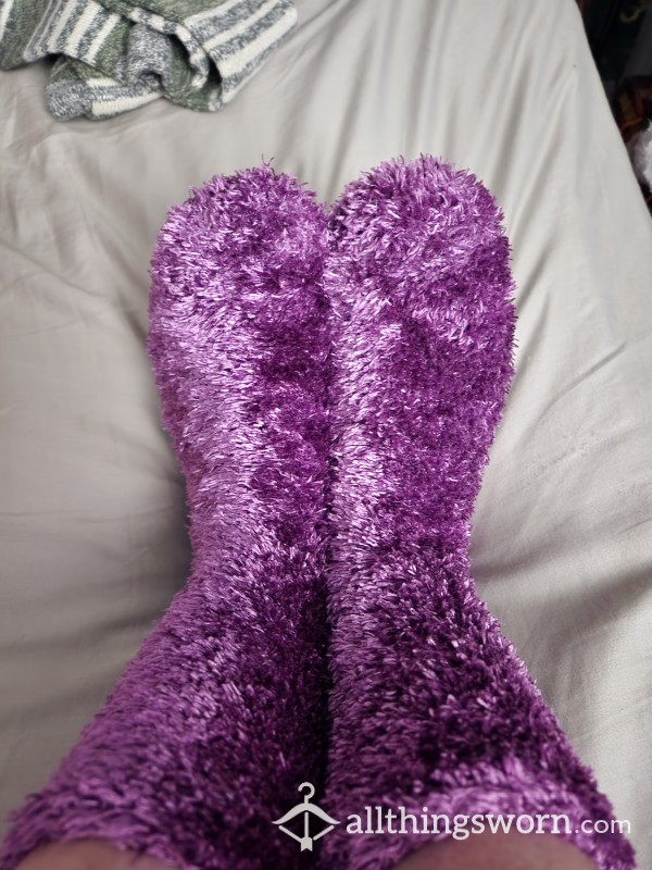 Purple Fuzzy Socks