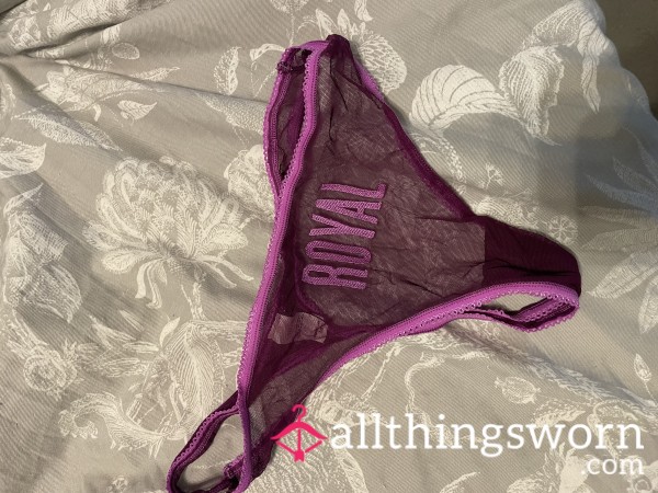 Purple See Through Thong