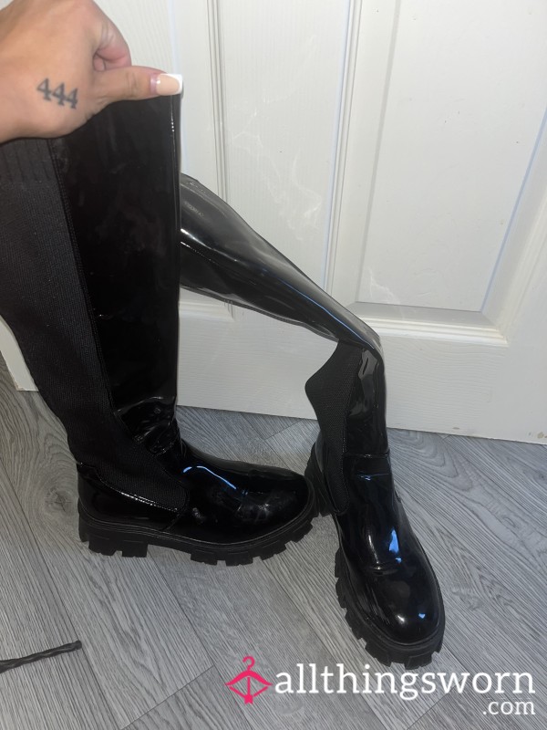 PVC Black Boots