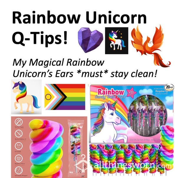 Rainbow Unicorn Q-Tips!  Xx  Juicy Rainbow Q-Tips, Prepared To Order!  Xx  Fet**h Add-Ons Welcomed ;) Xx