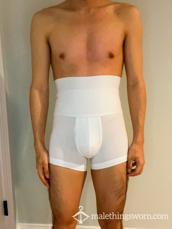 RARE 2(x)ist Slimming Shaperwear Boxer Briefs Trunks White Size Small