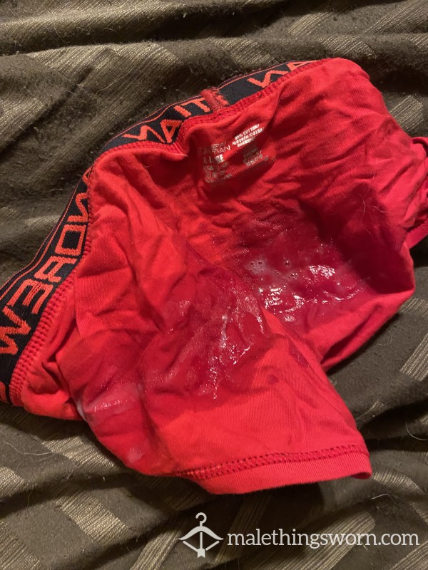 Sweaty XL Red Andrew Christian Briefs (35-38 In / 89-96 Cm)