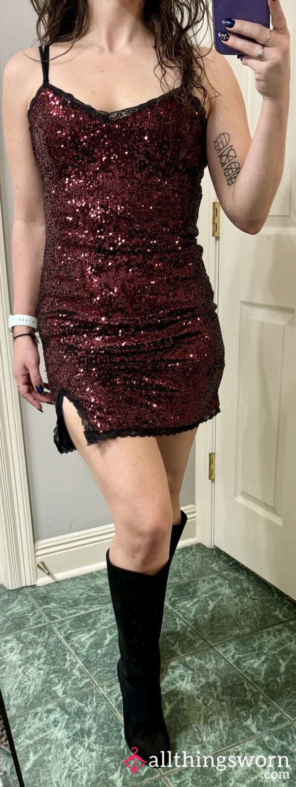 Red & Black Sequin Dress