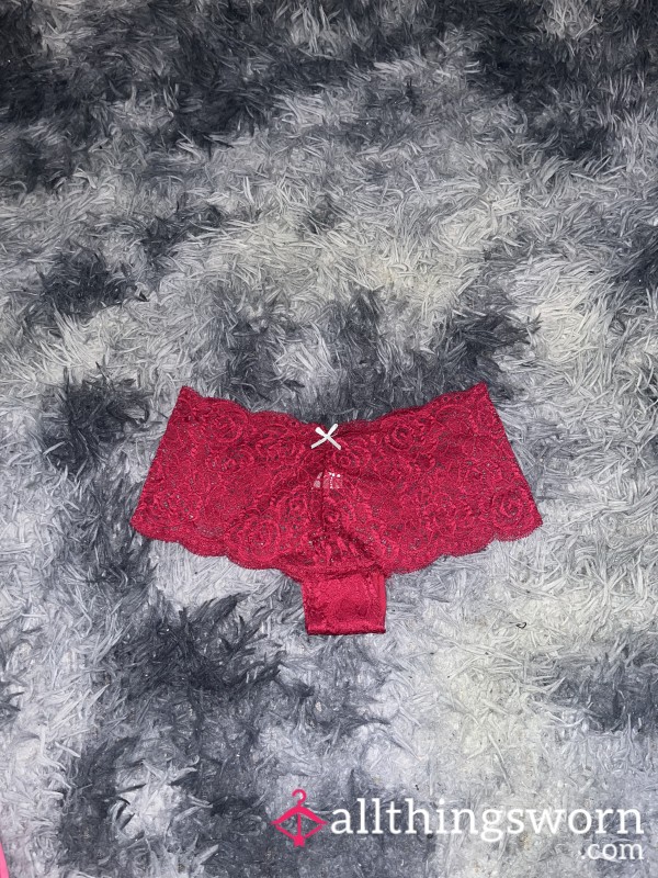 Red Lace Panties Size 12/14