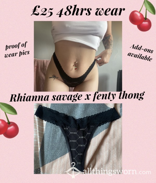 Rhianna Savage X Fenty Black Thong💦| 48HRS WEAR