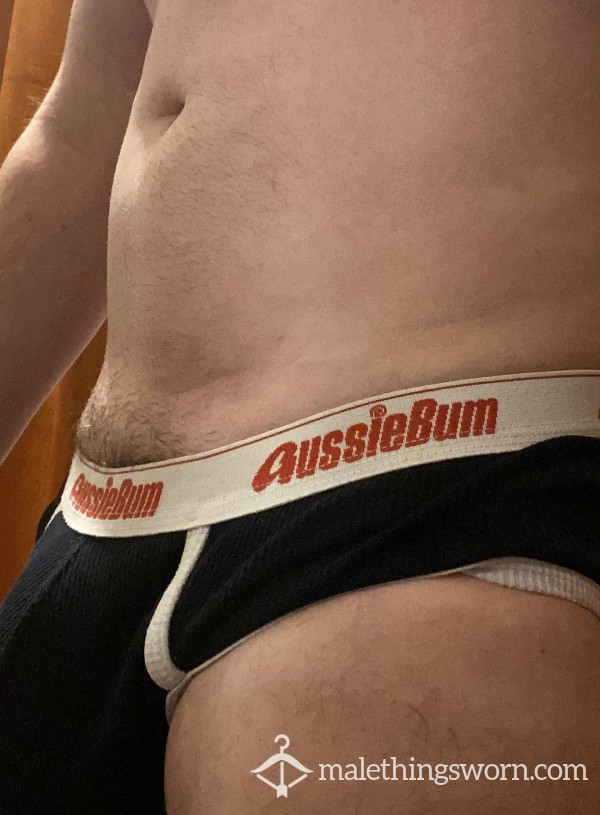 Ribbed Aussie Briefs Black Red Or White