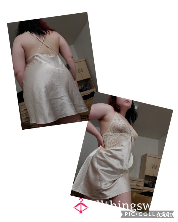 Satin And Lace Night Gown Size L