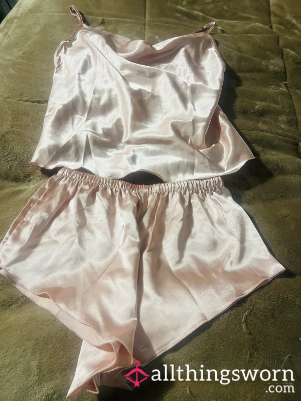 Satin Pajamas, Top And Shorts Comes With Seven Day Wear