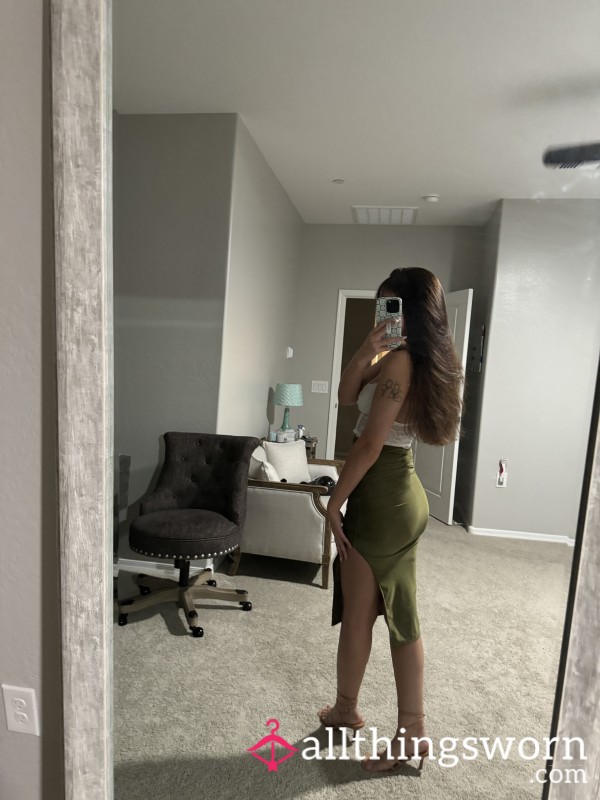 Satin Silky Green Skirt