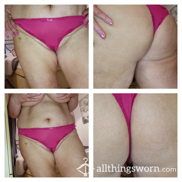 Seamless Pink Nylon Thong