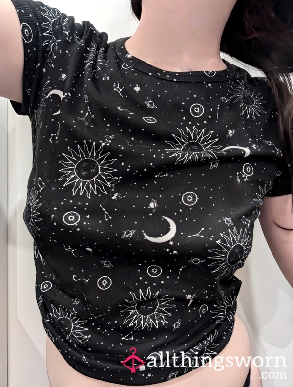 S**y Black Space Crop Top Shirt