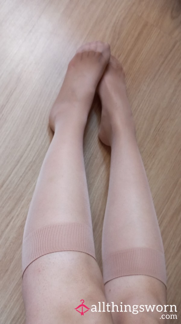 S**y Worn Beige Stockings | 24-Hour Wear & Includes Photos