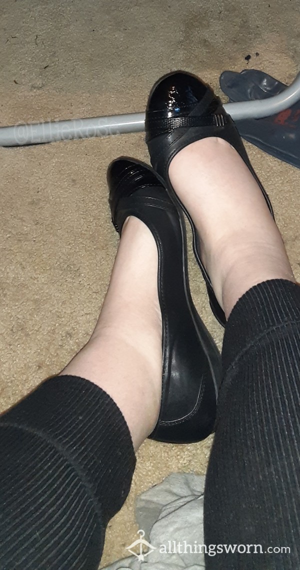 Shiny Black Memory Foam Flats