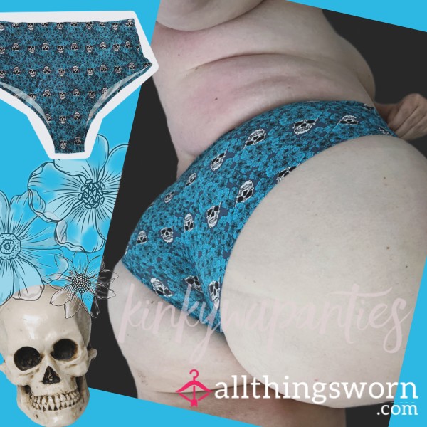 Skull + Blue Flor*l Cheekies - Includes 48-hour Wear & U.S. Shipping