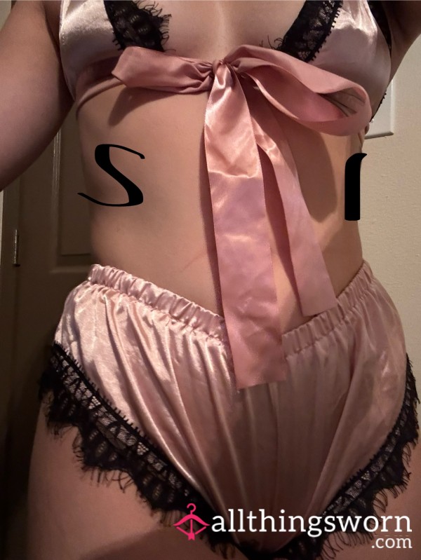 Small Pink And Black Lingerie Set