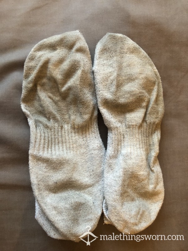 SOLD. Smelly Grey Ankle Socks.