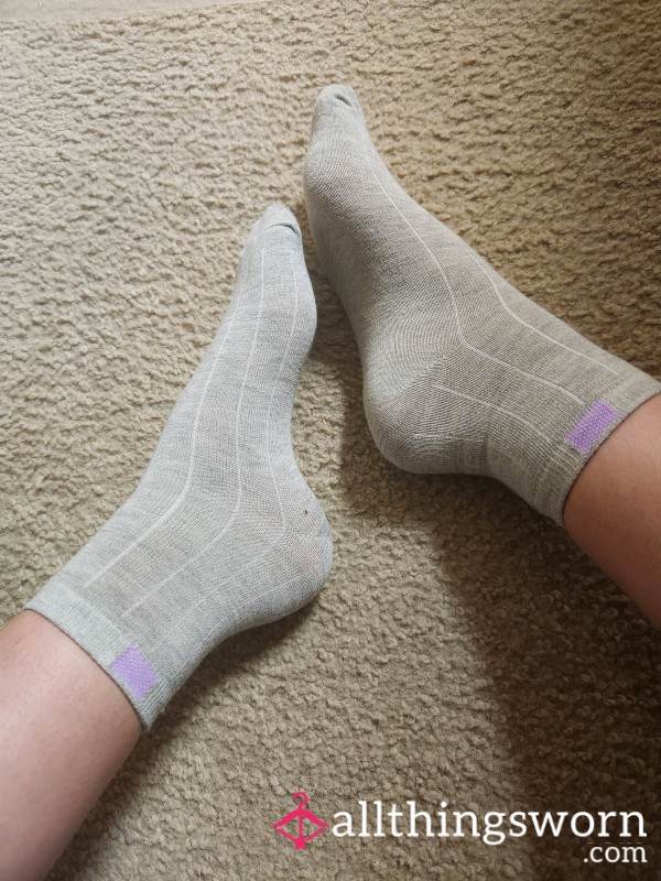 Soft Cotton Grey Crew Socks