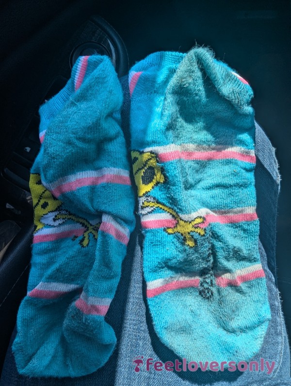 SpongeBob Ankle Socks With 5 Days Of Wear On Them