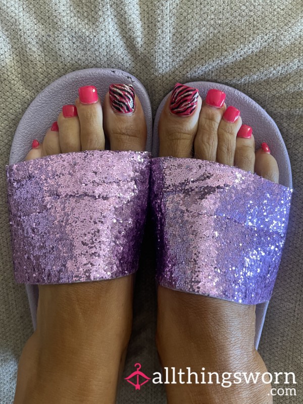Stinky Used Sparkling Purple Sandals