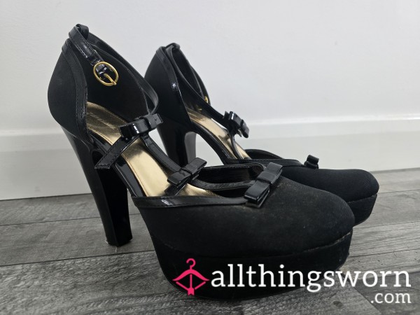 Stunning Black Platform Heels For The Most Flamboyant Of Sissy's ! - UK Size 9