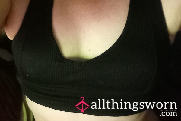 Super-comfy Black Sports Bra, Size Small.  Worn 3 Days And Full Of Sweat!