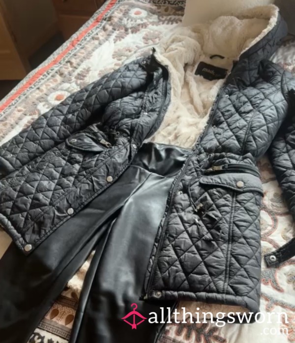 Super S**y, High End And Very Loved And Worn Steve Madden Puffer Style Jacket With Fur Lining!! 💯💋🥵 Look Forward To A Jacket Made For A Queen!! 💯😍🎁