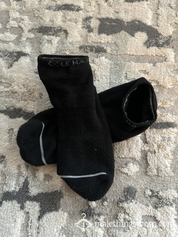 Sweaty Black Cole Haan Gym Ankle Socks- 3 Days Wear