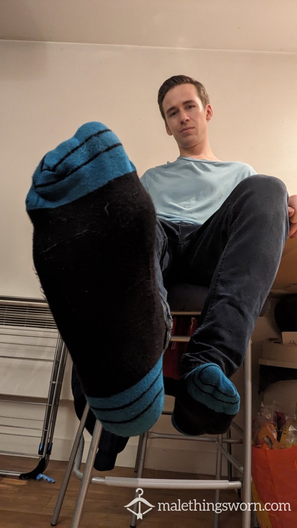 Sweaty Black/Blue Dress Socks