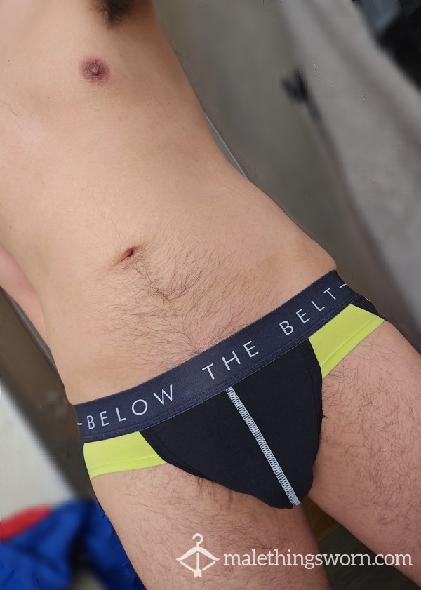 Thin And Stretchy Black And Yellow Jockstrap - Below The Belt - M
