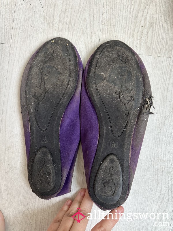 Suede Purple Flats Good As Trash